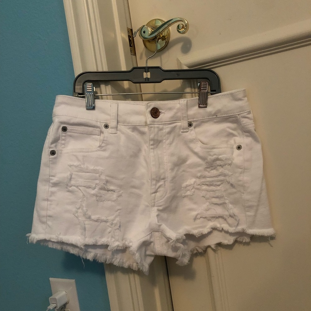 White Jean Shorts